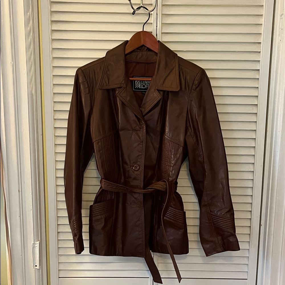 Leather Loft Dark Brown Belted Jacket